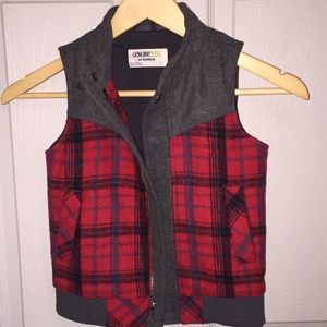 Boys Plaid & Grey Vest